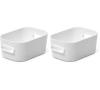 SmartStore XS Compact Storage Box, Extra Small White, Polypropylene, Ideal for Kitchen & Fridge Organisation, Durable & Stackable (Pack of 2)