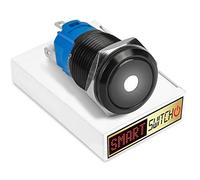 SmartSwitch 22mm Devil Eye DOT Black Aluminium Latching SPST Push Button White LED Metal Switch DE22