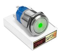 SmartSwitch 22mm Devil Eye DOT Stainless Steel Latching SPST Push Button Green LED Metal Switch DE22
