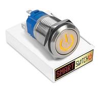SmartSwitch 22mm Devil Eye POWER Stainless Steel Latching SPST Push Button Orange LED Metal Switch DE22