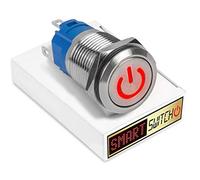 SmartSwitch 22mm Devil Eye POWER Stainless Steel Latching SPST Push Button Red LED Metal Switch DE22