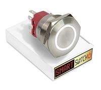 SmartSwitch 28mm Angel Eye Halo Stainless Steel Aluminium Momentary DPDT Push Button White LED Metal Switch AE28