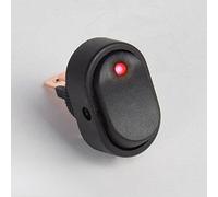 SmartSwitch SPST 20mm 12V/16A Illuminated Round Rocker Switch - Red LED