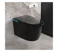 SmartSylva Black Smart Wall Hung Toilet Combo,Auto Flush, Auto Open/Close LId,Heated Seat,Warm Water/Dryer, Modern Elongated Bidet Toilet with In wall Carrier (No need to buy an additional Water Tank)