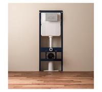 SmartSylva in-Wall Toilet Tank Carrier with Dual-Flush Actuator Plate in Chrome Silver Color (Compitable with Our #SS01-M1G Wall-Hung Smart WC to Work as an Intelligent Toilet Combo)