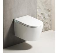 SmartSylva Smart Wall Hung Toilet Combo,Auto Flush, Auto Open/Close LId,Heated Seat,Warm Water/Dryer, Modern Elongated Bidet Toilet with in Wall Carrier (No Need to Buy an Additional Water Tank)