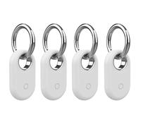 Smarttag2 Case, 4PCS Silicone Smart Tag 2 Case with Silver Keychain, Samsung Smart Tag 2 Case for Keys, Pets, Luggage (4PCS White）