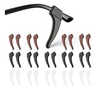 SMARTTOP Anti-Slip Eyeglass Ear Grips Hook, Comfortable Silicone Elastic Eyeglasses Temple Tips Sleeve Retainer-For Eyeglasses Sunglasses Spectacles Glasses 16 Pairs (Black+Clear+Brown)