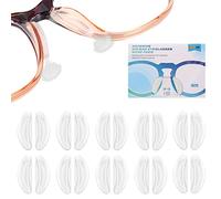 SMARTTOP Eyeglasses Air Bag Stick on Silicone Nose Pads-Updated two holes Eyeglasses Nose Pads for Plastic frame-For Sunglasses anti-slip-Glasses repair kits for Man and Women-10PAIRS (Crystal, 2.8mm)