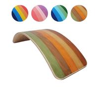 SmartToys4U Wooden Balance Board Kids Montessori Toddler Wobble Board Autism Friendly Waldorf Sensory Toy Indoor Outdoor Children Natural Wood Curvy Seesaw Yoga Fitness Board for Adult (Earth)