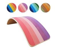 SmartToys4U Wooden Balance Board Kids Montessori Toddler Wobble Board Autism Friendly Waldorf Sensory Toy Indoor Outdoor Children Natural Wood Curvy Seesaw Yoga Fitness Board for Adult (Pinky)