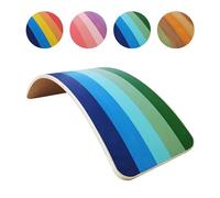 SmartToys4U Wooden Balance Board Kids Montessori Toddler Wobble Board Autism Friendly Waldorf Sensory Toy Indoor Outdoor Children Natural Wood Curvy Seesaw Yoga Fitness Board for Adult (Aqua)