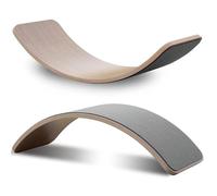 SmartToys4U Wooden Balance Board Kids Toddler Montessori Wobble Board with Felt Autism Friendly Waldorf Sensory Toy Children Natural Wood Curvy Seesaw Fitness Board for Adult Indoor Outdoor (GreyFelt)