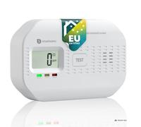 Smartwares CO Alarm, 10-Year Sensor, 5-Year Replaceable Battery, Display | 85 dB siren, Electrochemical detection, Test and silence button, Mounting hardware, FGA-03011