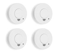 Smartwares Set of 4 Smoke Detectors - Optical Sensor - 10 Year Life - Test Button - 85 DB - 10.100.41