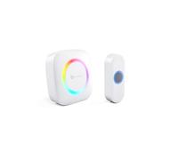 Smartwares Wireless doorbell Set - Plug-in Chime and Push Button - 300 m Range - 36 melodies - LED Ring - 85 dB - 4 Sound Level & Mute Function - White - PD-4923