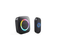 Smartwares Wireless doorbell Set - Portable Chime and Push Button - 300 m Range - 36 melodies - LED Ring - 85 dB - 4 Sound Level & Mute Function - Black - PD-4925