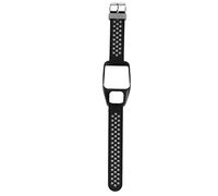 Smartwatch Band Silicone Wrist Watch Strap, Dual Color Watch Strap with Pin Buckle, Soft Comfortable Replacement Strap for Runner3 Adventurer Smartwatch, Includes Watch Prot (Black Gray)