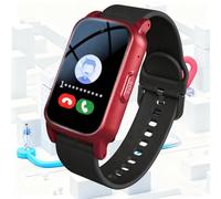 Smartwatch Bracelet for The Elderly with GPS Tracker Watch and SoS Call, 2-Way Voice Communication blood pressure watch Senior Emergency Call Bracelet Compatible with IOS/Android Phones (Red)