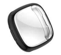 Smartwatch Cover with Full Coverage Clear Front Case, Black A | Clip-on Polycarbonate TPU, Daily Commute Two Pack