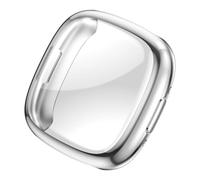 Smartwatch Cover with Full Coverage Clear Front Case, Silver A | Clip-on Polycarbonate TPU, Daily Commute Two Pack
