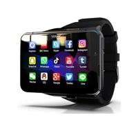 Smartwatch for Men Women, 4G Android 9.0 2.88" HD Touchscreen 4GB+64GB Standalone Phone with Dual Cameras Face Unlock GPS Step Counter Heart Rate Blood Oxygen Sleep Tracking Running fitness WiFi Black