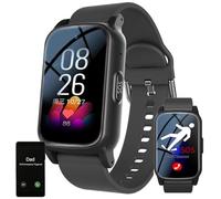 Smartwatch For Seniors - Fall Detection GPS Tracker SOS Call Button Health Monitoring + Auto Answer + Voice Prompts Dementia/Alzheimer'S Tracker Watch Black