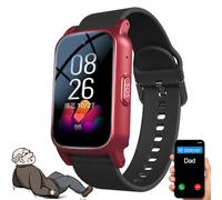 Smartwatch For Seniors, Featuring Fall Alarm, SOS Emergency Call Support, Built-In GPS Positioning, HD Video Calls, Long Battery Life, Waterproof Design, Designed Specifically For Seniors Red