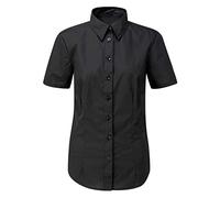 Smartwear Ladies Premium Fitted Half Sleeve Deluxe Blouse Black 20
