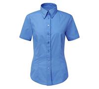 Smartwear Ladies Premium Fitted Half Sleeve Deluxe Blouse Mid Blue