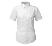 Smartwear Ladies Premium Fitted Half Sleeve Deluxe Blouse White 12