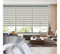 SmartWings Motorized Zebra Shades Work with HomeKit, Light Filtering Window Shades Sample Fabric, Cordless Wireless Remote Control Roller Blinds for Smart Home and Office, Multi-Color