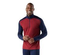 Smartwool Men's Standard Classic Thermal Merino Base Layer 1/4 Zip, Deep Navy/Currant Heather