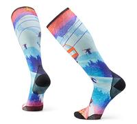 Smartwool Ski Zero Cushion Ski Day Print OTC Socks, LAGUNA BLUE, Medium