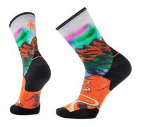 Smartwool Trail Run Targeted Cushion Singletrack Print Crew Socks, ORANGE RUST, Extra Large
