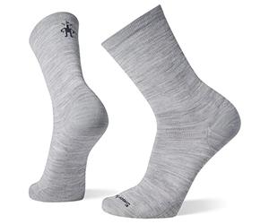 Smartwool Unisex Everyday Anchor Line Crew Socks, Merino Wool Ankle Socks, Women's & Men's Walking Seamless Toe, Lightweight & Breathable Natural Merino - Light Grey, L