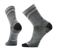Smartwool Unisex Run Zero Cushion Mid Crew Pattern Socks, Light Gray, M