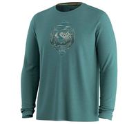 Smartwool - Wander Valley Active Long Sleeve Graphic Tee - Merino longsleeve size L, turquoise
