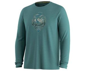 Smartwool - Wander Valley Active Long Sleeve Graphic Tee - Merino longsleeve size M, turquoise