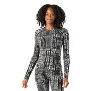 Smartwool Women's Classic Thermal Merino Base Layer Crew, Black Digi Plaid, S