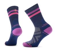 Smartwool Women's Hike Light Cushion Tube Stripe Crew Socks, Deep Navy-Power Pink, Large