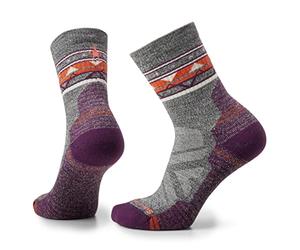 Smartwool Women's Hike Light Cushion Zig Zag Valley Mid Crew Socks, Ash-Charcoal, Large