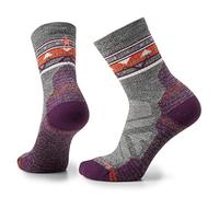 Smartwool Women's Hike Light Cushion Zig Zag Valley Mid Crew Socks, Ash-Charcoal, Medium