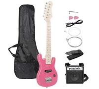 Smartxchoices 30" Inch Kids Electric Guitar With 5W Amp Combo Accessory Kit (Pink/Black)