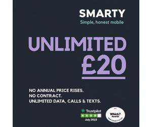 SMARTY 5G/4G Data Sim, Data Deals Unlimited Calls & Texts in Charcoal SMARTY Charcoal