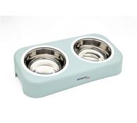 Smarty Life Elevated Slanted Stainless Steel Cat & Dog Bowls Dishes for Food and Water - Cat Food Bowl - Dog Food Bowl - Stainless Steel Dog Bowls - Pet Dish Set - 6.69 x 13.58 x 3.15 inches