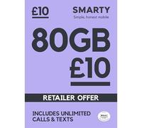 SMARTY SIM from just £6 for 1 GB or 30 GB for £10, Unlimited Calls and Texts Included