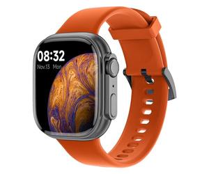 SMARTY2.0 - SW071C Smartwatch - Voice Assistant, Bluetooth Calls, Pedometer, 31 Sport Modes, 1.75" Display - Silicone Strap - Size 44.45x39.3x11.4 mm, Orange