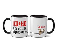 SMARTYPANTS ADHD Mug - Novelty Squirrel Funny Band Star Band Musical Music Coffee Tea Gifts Ceramic Handle Idea Heavy Duty Handle Dishwasher and Microwave Safe (Black Handle)