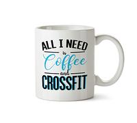 SMARTYPANTS All I Need is Coffee and Crossfit Mug Tea Coffee Cup - Fitness Gym Workout Training Health Nutrition Adult Teen Kitchen Kitchenware Home Gifts Presents